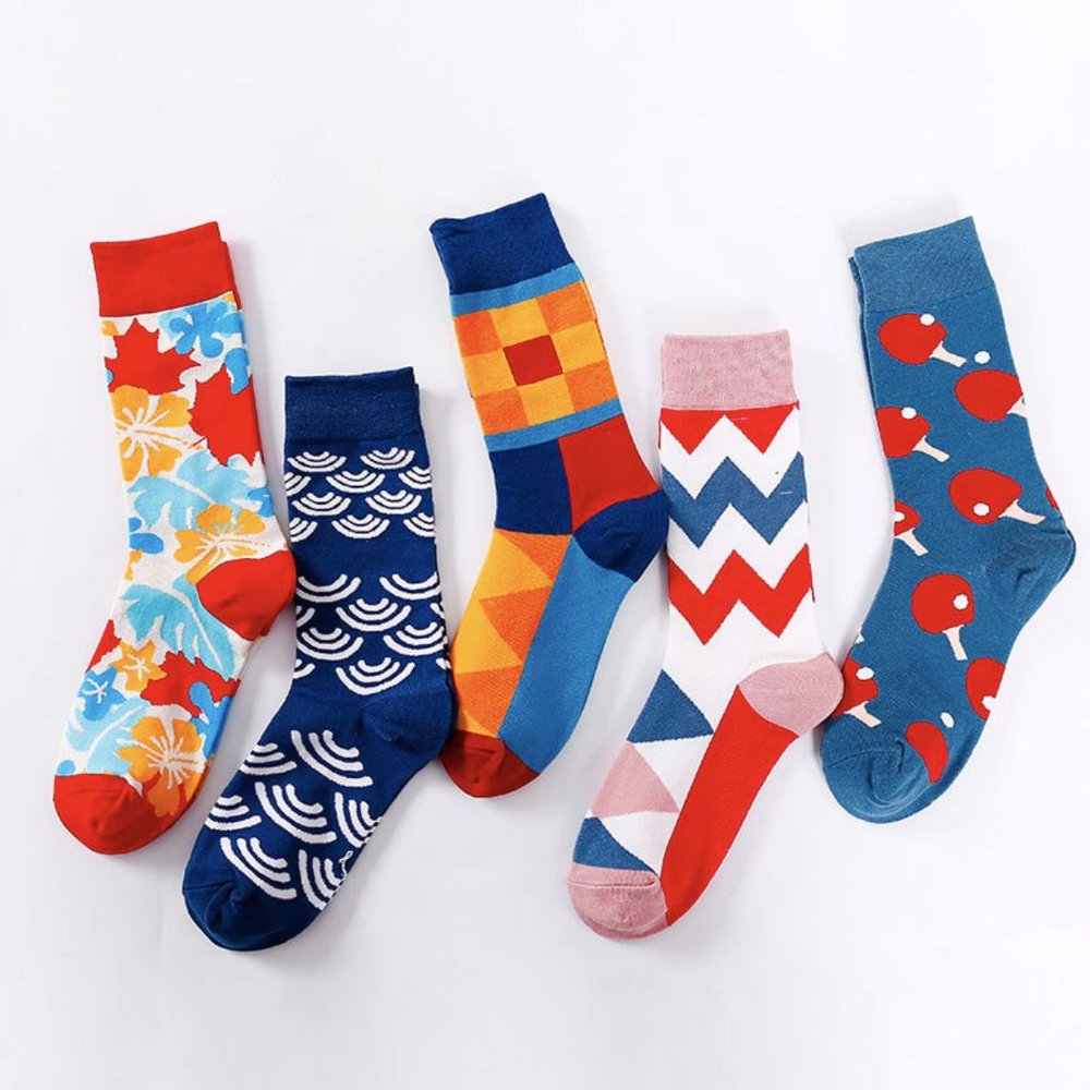 Pop Art Mid-Calf Cotton Crew Socks